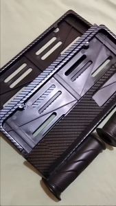 PAKET HEMAT Dudukan Plat Nomor Karbon Universal / Cover Plat Nomor Carbon Depan Belakang Plus HAND GRIP STANDAR HONDA
