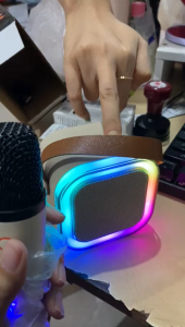 IMP - WARNA RANDOM Speaker Karaoke + Microphone K12 RGB Mic Mini Portbale Bluetooth Wireless Full Set For Phone Handphone HP TV Rechargeable Type C with Port Micro SD & Jack 2.5mm