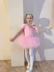 Váy Múa Ba Lê Cộc Tay Dài Tay KIDSBALLET Váy Rời Lưng Nơ Tùng Nơ Đầm Múa Cho Bé Đầm Múa Ba Lê Váy Múa Cho Bé