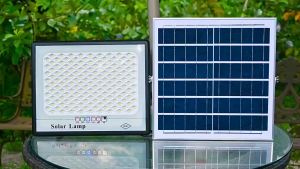 15000W Solar Light Outdoor Waterproof with Solar Panel Warm Light/White Light Heavy Duty Floodlights Light Control Induction Garden Lights Charged Power Display Security Wall Lights with Remote Control for Courtyard Street Balcony