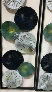 Walldecor Berkah Satu Set Isi 2 Hiasan Dinding Besi 85x31 Dekorasi Gantung Daun Bunga Nordic Modern