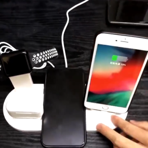 Đế Sạc 6 Trong 1 Tích Hợp Cáp Sạc Type-c Iigtning Micro usb Trạm Sạc 15W Sạc Đồng Thời Điện Thoại Đồng Hồ Tai Nghe