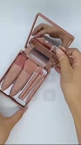 FM - Make Up Brush Set Kuas Make Up Portable Cermin Set Kuas10