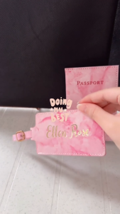 Customised Gift Marble Luggage Tag with hook and lost and found card office colleagues boss farewell last day wedding favor bridesmaid getaway vacation teacher graduation tutor gym coach personalised appreciation customized gift