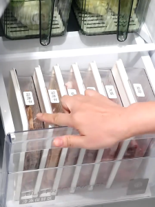 【Woody】Sealed Crisper Freezer Organizer Transparent Refrigerator Storage Box Stackable