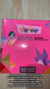 Origami Kertas Lipat Forte Warna warni 2 sisi Ukuran 18 x 18 cm isi 25