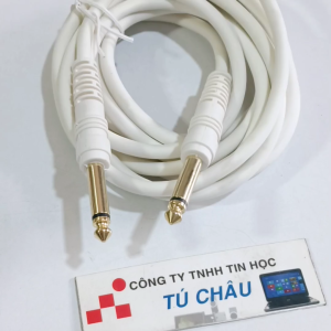 Cáp âm thanh 6 ly dài 1.8m / 3m (Cáp 2 đầu 6.35mm / Chuẩn Mono TS Màu Trắng 2 đầu thẳng)