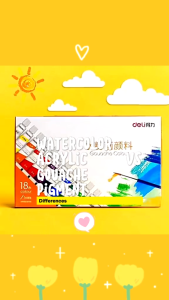 Deli 24 Colors 12ml Acrylic Paint Solid Watercolor Paint Set Watercolor Pigment Set for Artist School Student EC12/24