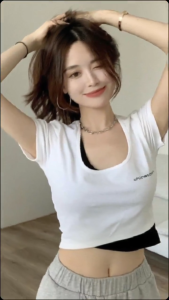 Áo Thun Nữ Croptop Giả 2 Mảnh Thiết Kế Mới Phong Cách Hàn Quốc