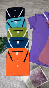 Áo thể thao tập gym yoga golf tennis cầu lông nữ áo thun cổ trụ thun poly co giãn thấm hút hồ hôi BINSPORTS A298