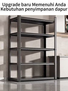 【100% BESI】Rak Besi siku 5 susun Rak Susun serbaguna 120*40*200CM Rak Gudang Rak Dapur Rak Supermarket