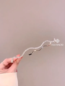 Băng đô cài tóc nữ Eleanor Accessories thiết kế gợn sóng bờm tóc đính đá phụ kiện tóc 8115
