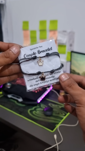 GELANG COUPLE MAHKOTA RATU LUCU HITAM PUTIH TALI SATIN DAN KOREA WATERPROOF CRWON BRACELET FOR QUEEN