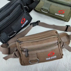 SEAZONN BEG PINGGANG SAIZ MEDIUM & KAIN TEBAL TAHAN LASAK SESUAI UTK BERNIAGA KERJA BEG WARKING BAG BUSINESS BAG Ready Stock!! 100% Canvas MULTI ZIP Compartments Men Waist Bag Pouch Bag Durable Cotton (M) Size SEAZONN BAG SHOP