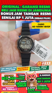 CASIO ORIGINAL - CASIO AE-1000W-1BV - Digital MEN - Hitam - Strap Resin - Jam dunia JD19ST  Jam Tangan Pria Cowok Anti Air Digital Analog + CASIO AE 1000W 1B AE-1000W 1000 W AE1000 AE-1000 AE1000W AE-1000W-1B $ WR1 STR BS7 HT7