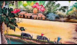 🖼️ Tranh Sơn Mài Thanh Bình Lê – ĐỒNG QUÊ (80x140 cm) | Tranh Làng Quê Việt – Nghệ Thuật Sơn Mài Thủ Công – Trang Trí Sang Trọng