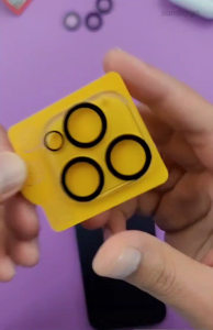 For iPhone 14 | 15 Plus Pro Max Camera Tempered Glass Lens Black Circles Protector