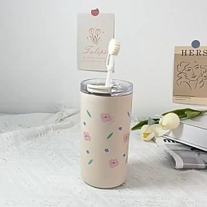 Bình Nước Giữ Nhiệt 500ml 316 Bằng Thép Không Gỉ Hình Hoa Anh Đào Dễ Thương