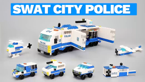 Robot Polisi Brick Blok City Polisi 1000Pcs Kendaraan Hawk SWAT Hadiah Mainan Anak Laki-laki