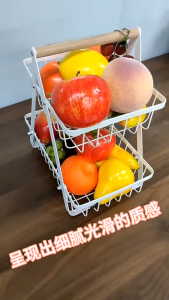 【SG READY STOCK】2 Tier/3 Tier Onion Storage Basket Countertop Fruit Vegetable Basket Portable Storage Rack Home Organizer Living Room Kitchen Bread And Snacks Basket Desktop Organiser
