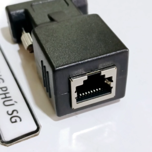 Đầu Com ra Lan (RJ45 Cái) đoạn ngắn/ Chuẩn Com 9 Lổ Cái (DB9F) ra Lan (RJ45 Cái)