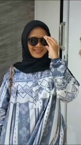 Gamis Wanita Nancy Silk Motif Bunga Mewah | Dress Daily Motif Etnic Kondangan Premium