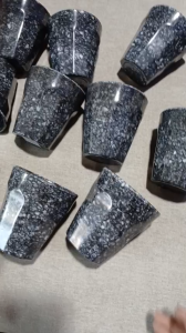 Ly / cốc nhựa uống trà đá emeelamine vân đá kem / vân đá đen - LY 26 - Ø 8.5 cm - 250 ml