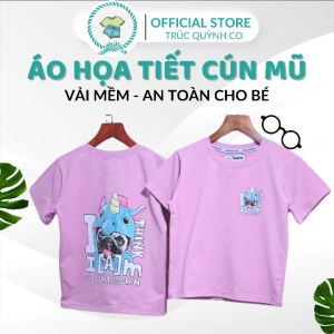 Áo thun bé gái Unicorn & Pug - Áo Thun Bé Gái Cotton Cao Cấp Vải mềm Mại An Toàn cho bé(12-33kg)