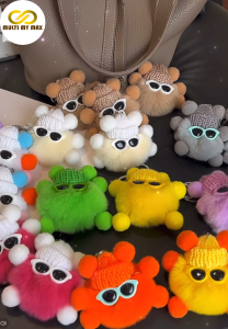 Ins Cute Plush Keychain Ball Pendant Birthday Valentines Friend Bff Couple Gift Present Fashion Bag Decoration