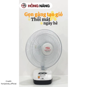 Quạt sạc tích điện Honjianda FL 301 có đèn LED & cổng USB - Hàng chính hãng