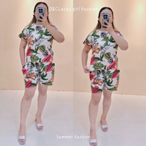 Plus Size Women's Ava Crepe Round Neck Short Sleeve Top Terno Cropped Double Pocket 60-75KG