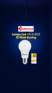 Durevole Lampu Bohlam Led A3-3-KD3 12 Watt Kuning