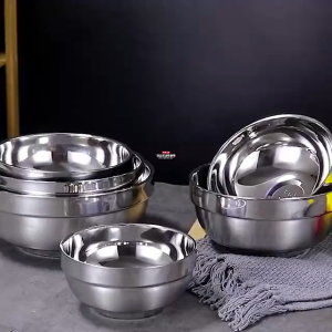 ถ้วย ชามสแตนเลส ชามผสมสแตนเลส สองชั้นสไตล์เกาหลี ชามใส่ข้าว ใส่ซุป เก็บความร้อนได้ดี 5ขนาดให้เลือก สแตนเลสเกรดอาหาร ทนทานต่อการใช้งาน พร้อมส่ง