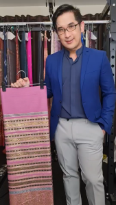 24.ผ้าฝ้าย ผ้าทอทั้งผืน ลายคำเคิบเมืองน่านสีชมพูกลีบบัว