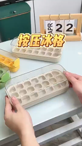 Cetakan Es Batu Food Grade Ice Storage Box Silikon Lembut Dengan Kotak Anti Tumpah