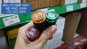 Hộp 10 ĐÈN BÁO có CÒI BÁO ĐỘNG 12V 24V và 220V - đèn còi Led lắp tủ điện