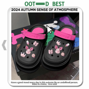 Lishops เข้าใหม่ รองเท้าแตะหัวโตแฟชั่น ดีไซน์สวยใส่ง่ายพื้นไม่สูงหนาประมาณ 1 นิ้ว วัสดุยางนิ่มเท้าใส่เดินแล้วไม่เจ็บ มากับโทนสีใหม่ 5 สี สวยมาก แถมไปกับตัวติดลายน้องหมูสีชมพูฟรีเลย