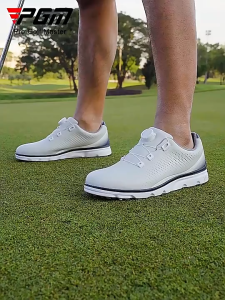 รองเท้ากอล์ฟผู้ชายกันน้ำ PGM สีเทา แบบผูกเชือกอัตโนมัติ (XZ322) no-slip waterproof golf shoes men sport สินค้ามีสต็อคในไทย ใส่สะดวกสบาย