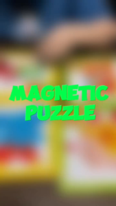 Hntob 15*15cm 2 in 1 Wooden Magnetic Puzzle White Board Kids Toy Education Toy