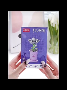 Mini Bricks Blocks Flower Pot Bunga Bonsai Potted Plant Bouquet Decoration Zodiac Toy Birthday Gift DIY Lele Brother 积木