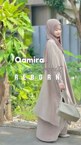 COD Qamira One Set Matt Cringkle Size XL Set Atasan+ Rok Muslimah Kekinian 2024 Viral Tiktok Murah