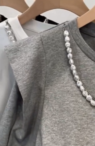 Korean version of chain cotton short-sleeved t-shirt 2023 new fashion casual temperament top tide