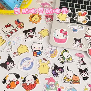 Stiker Karakter SANRIO Isi 60 Pcs / Stiker Anak Karakter Kartun Sanrio 60 in 1 / Sanrio Sticker 60in1 / Sticker Kuromi Hello Kitty Pompurin My Melody Cinnamorol Poccacho