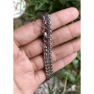 Kalung Rantai Tulang Naga Titanium Silver: Fashion Retro Kece Pria Wanita Kekinian Anti Karat