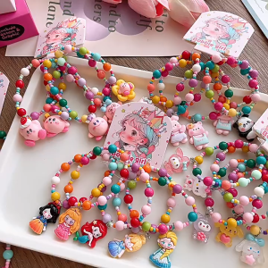 Pinapple น่ารักการ์ตูนสีสร้อยข้อมือเด็กลูกปัดสีลูกกวาดหญิงสร้อยข้อมือสายยางยืดหญิงอุปกรณ์เสริมมือ