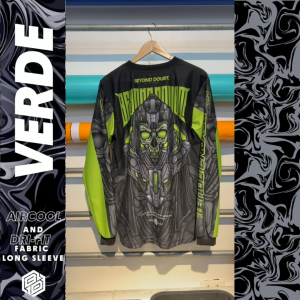 LONG-SLEEVES \"VERDE\" Design AIRCOOL Moto Jersey - BEYOND DOUBT CLOTHING
