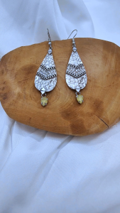 Ready Stock SG - Silver Bohemian Leaf Statement Earrings Modern Sleek Classic Minimalistic Earrings
