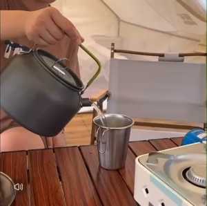 Siêu đun nước cắm trại dã ngoại hợp kim nhôm ấm pha tràcafe du lịch siêu nhẹ mang theo tiện lợi
