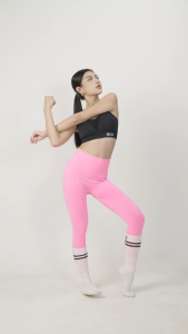 LYB - Bộ đồ tập gym yoga nữ quần legging dài áo bra tập thể thao dây chéo không mút màu đen hồng