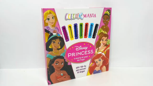 Disney Princess Colouring Book Colourmania Gift Set with 7 Colour Pens (Hardcover) for Kids